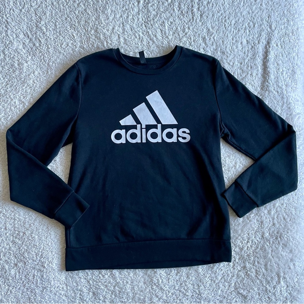 adidas Black & White Crewneck Sweatshirt Golf Performance Top Layer Medium